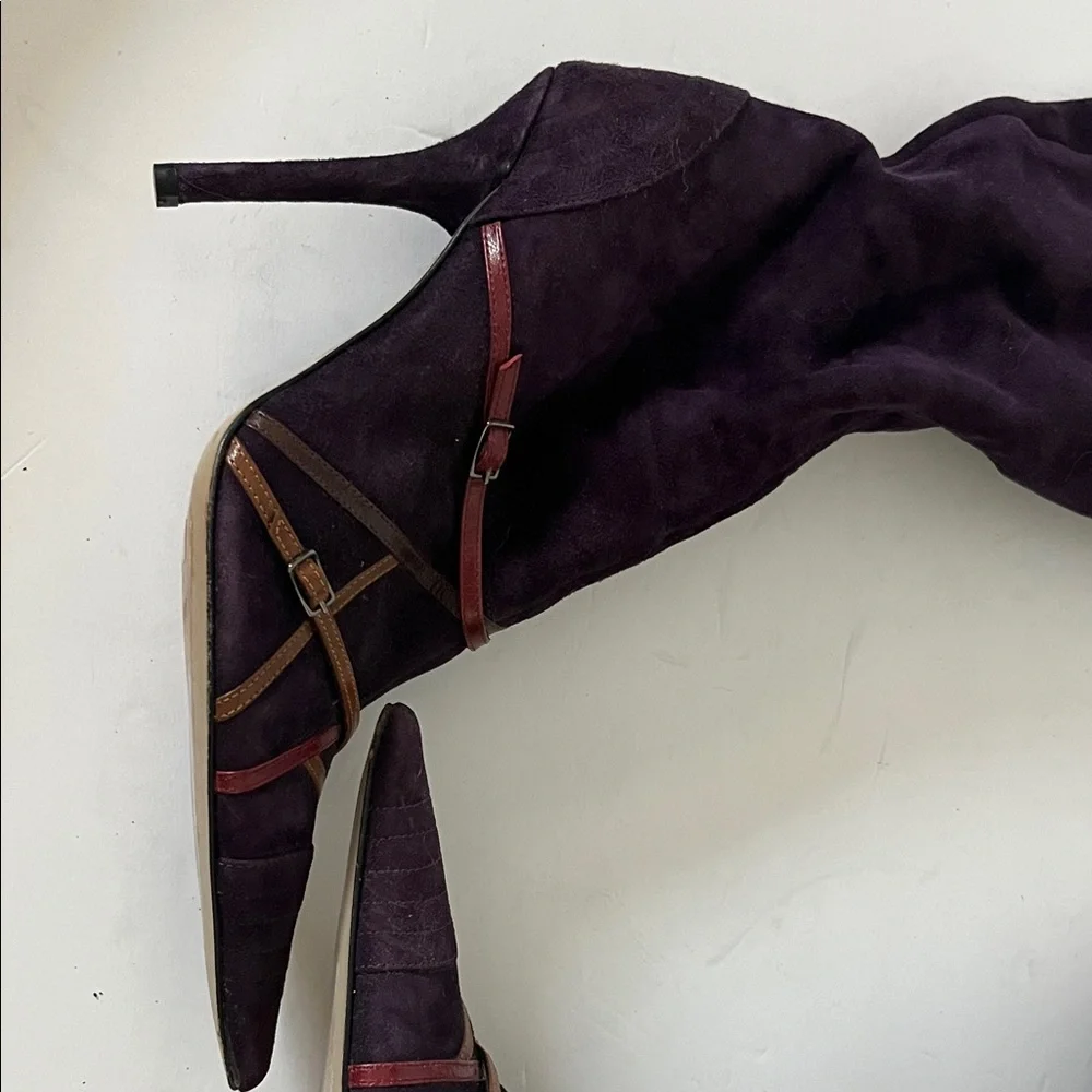 Vero Cuoio Dark Purple Heeled Boots - Picture 5 of 10